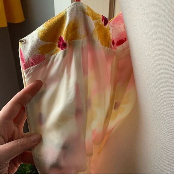 NOS Vintage Tracy & Michael Floral Drop Waist Linen Sleeveless Dress- Size 8 - Picture 5 of 8